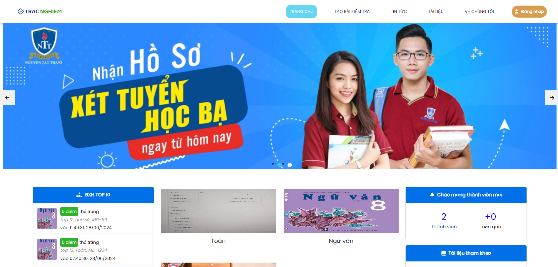 Đồ Án Tốt Nghiệp (8Đ) - Xây Dựng Hệ Thống Web Thi Trắc Nghiệm - Hệ Thống Kho Đề Thi Và Đáp Án