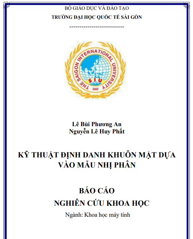 KỸ THUẬT ĐỊNH DANH KHUÔN MẶT DỰA  VÀO MẪU NHỊ PHÂN