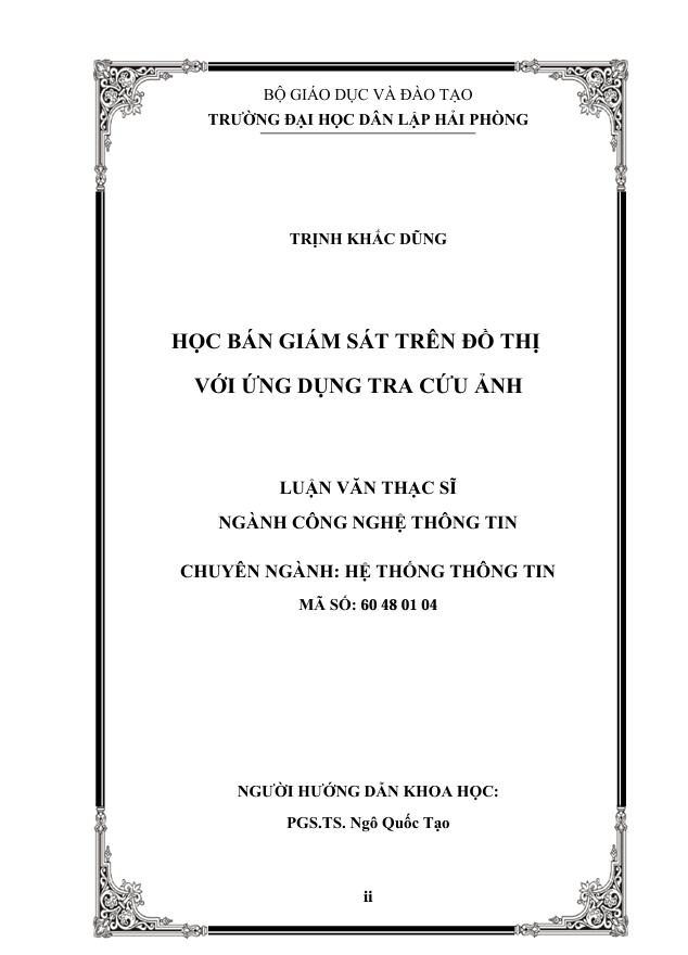 HỌC BÁN GIÁM SÁT TRÊN ĐỒ THỊ VỚI ỨNG DỤNG TRA CỨU ẢNH 