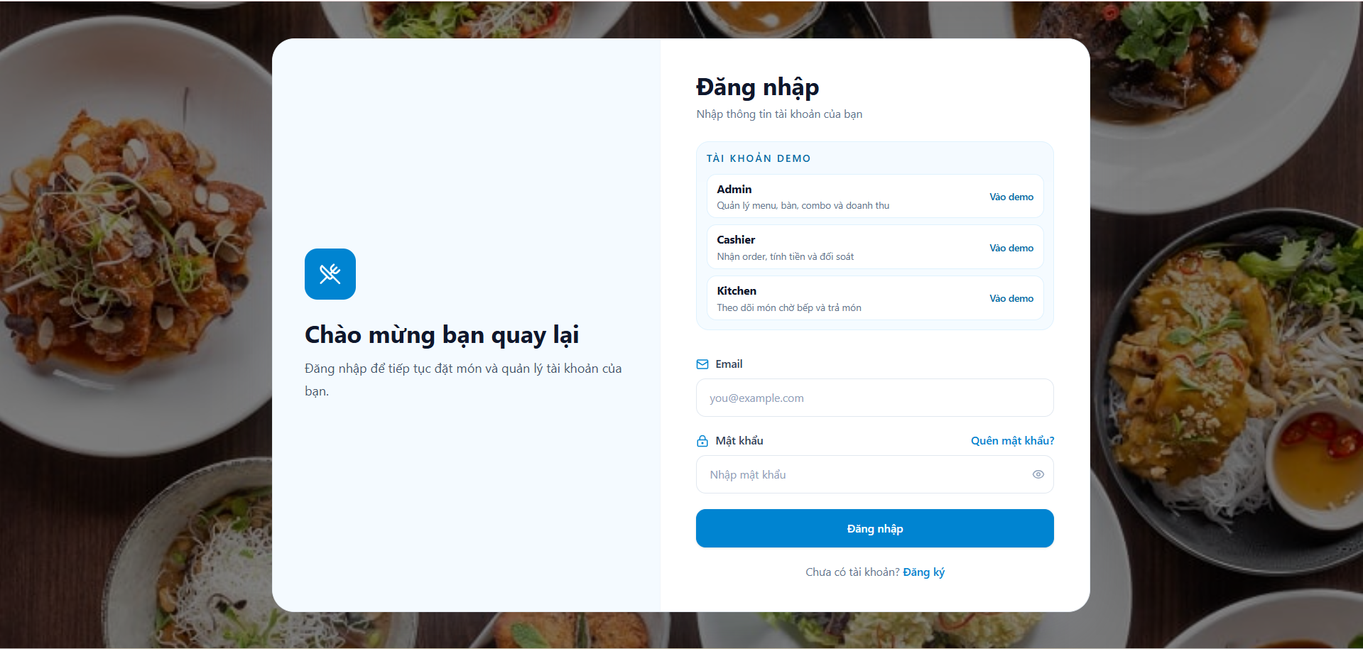 Source Code Website Quản Lý Nhà Hàng Food Order System