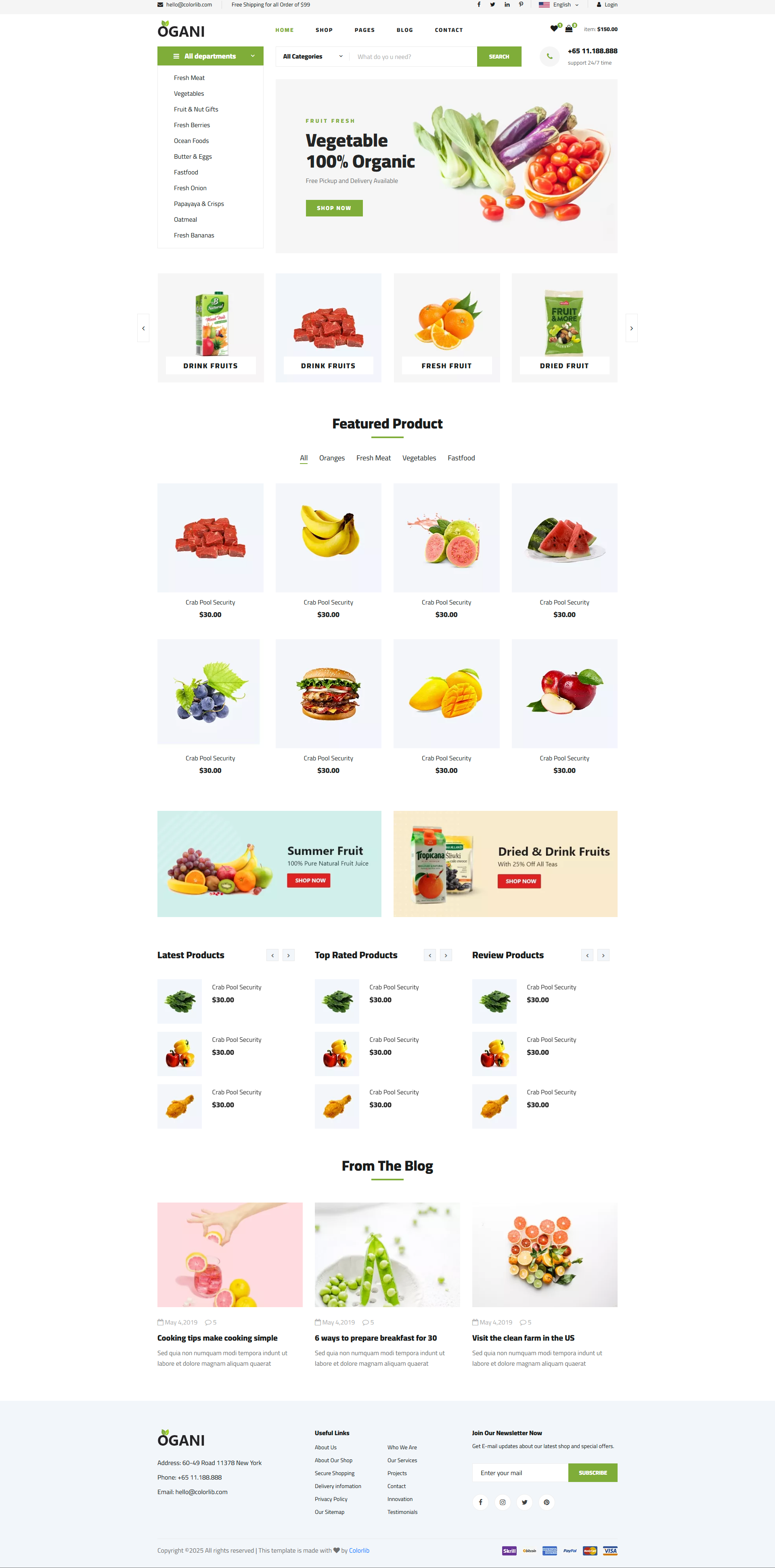 Source code Web bán hàng thực phẩm rau củ quả Oganic (PHP, MySql)