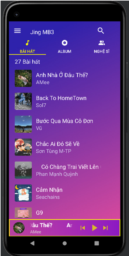 Xây dựng app nghe nhạc android online và offline