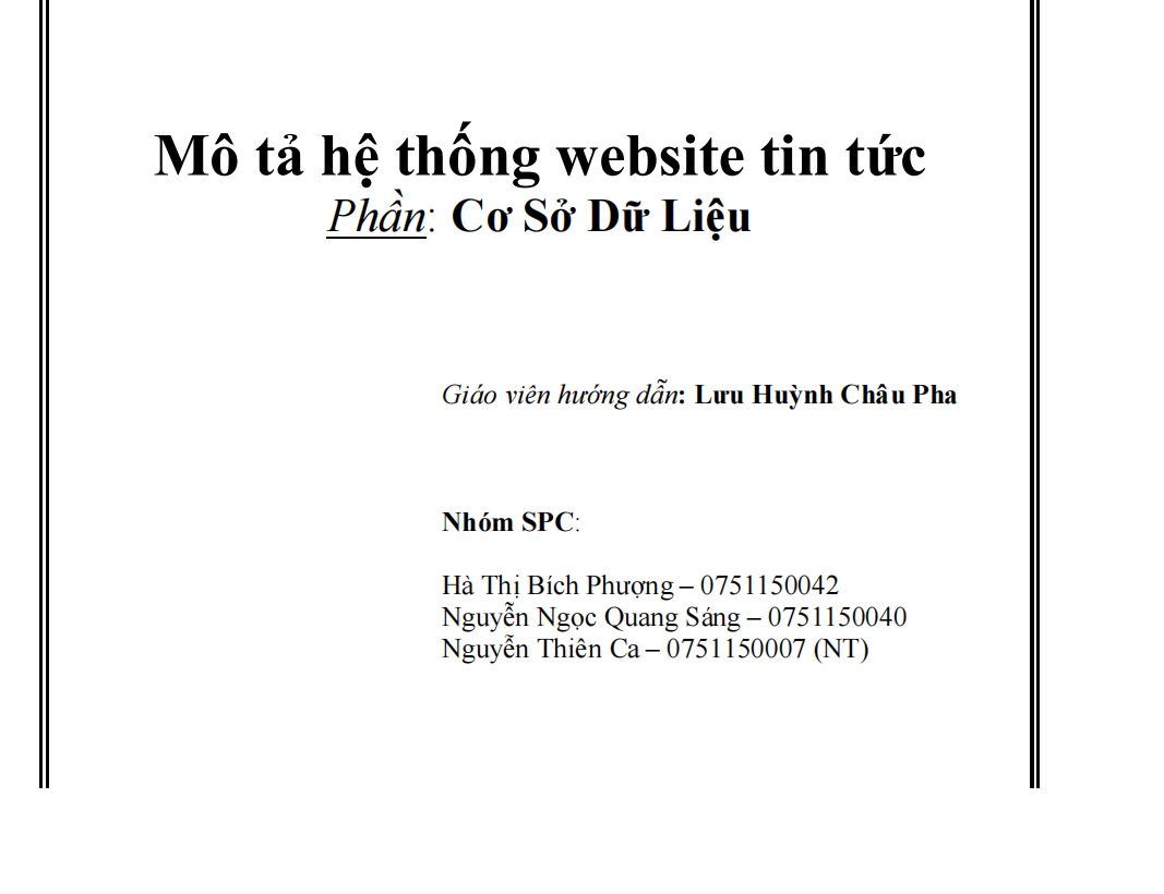 Mô tả hệ thống website tin tức