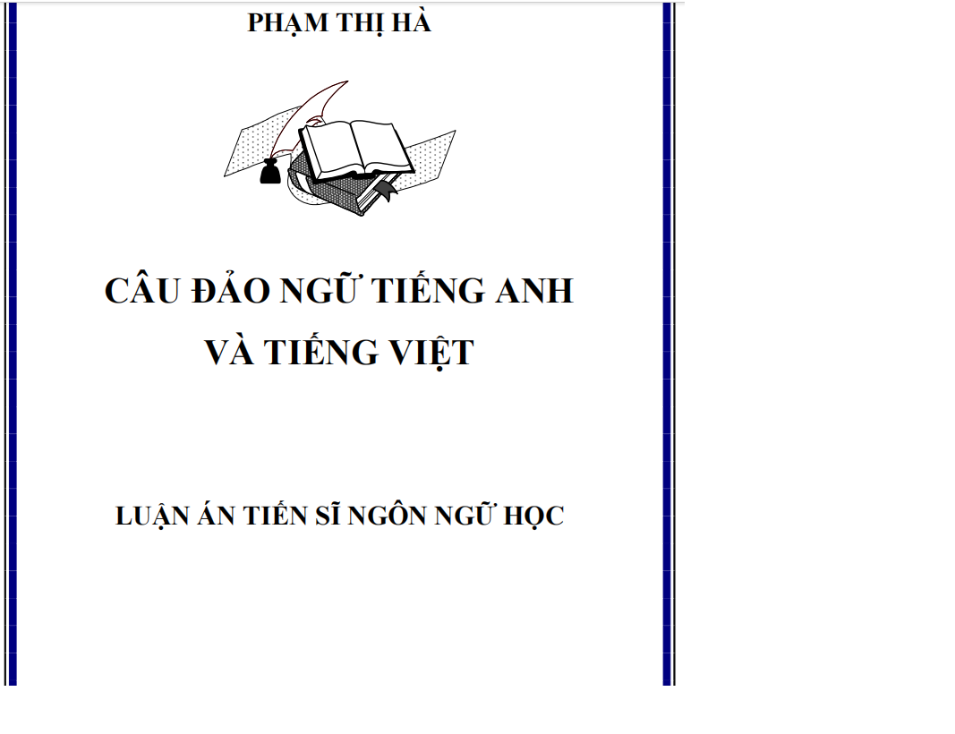 CÂU ĐẢO NGỮ TIẾNG ANH  VÀ TIẾNG VIỆT