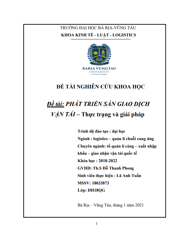 PHÁT TRIỂN SÀN GIAO DỊCH VẬN TẢI – Thực trạng và giải pháp