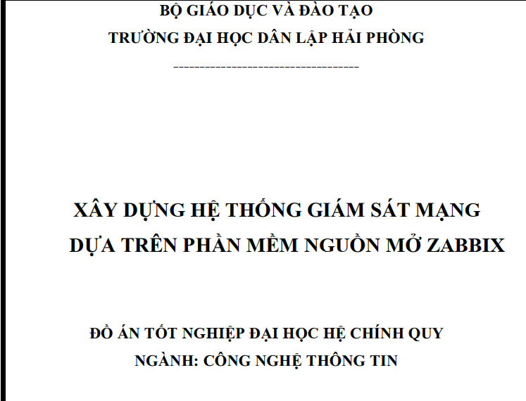 Xây dựng hệ thống giám sát mạng dựa trên phần mềm nguồn mở Zabbix