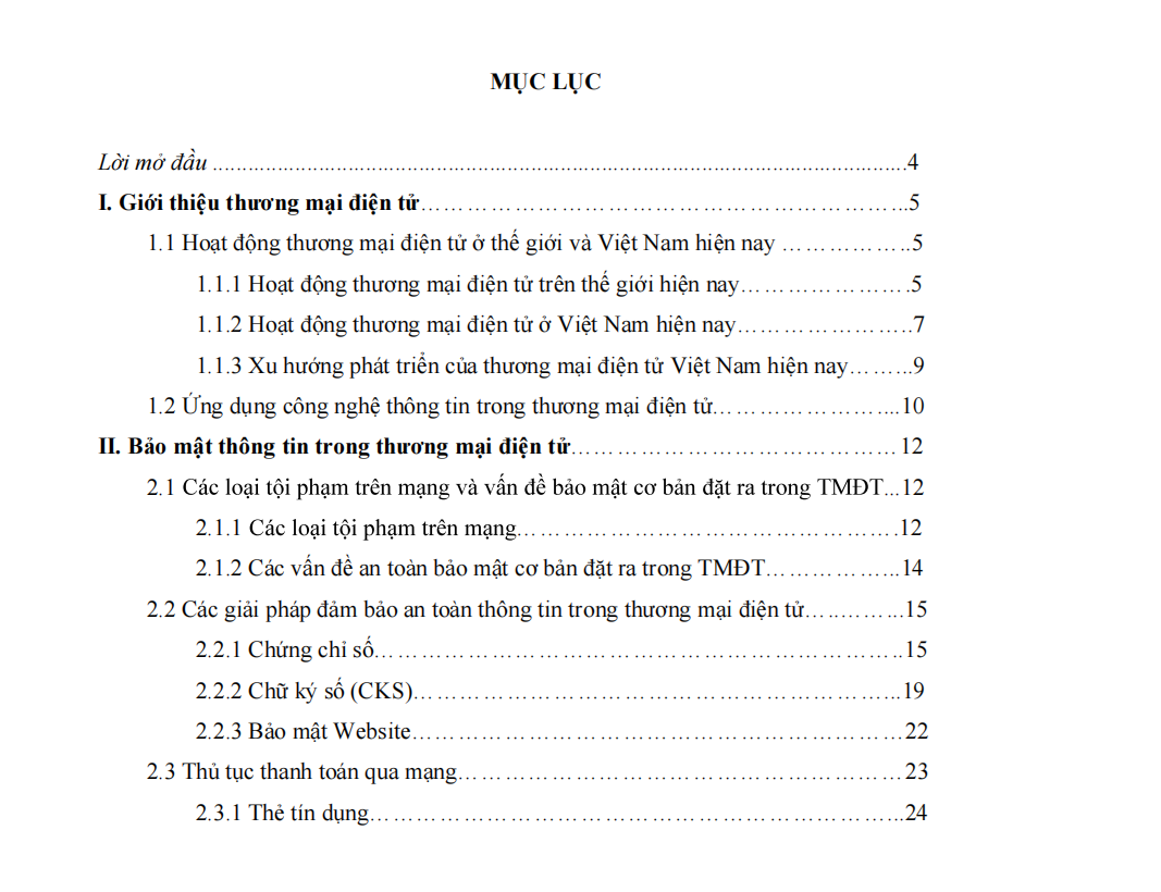 CÁC VẤN ĐỀ BẢO MẬT THÔNG TIN TRONG THƯƠNG MẠI ĐIỆN TỬ VÀ GIẢI PHÁP