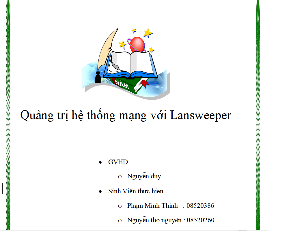 QUẢN TRỊ MẠNG HỆ THỐNG VỚI LANSWEEPER