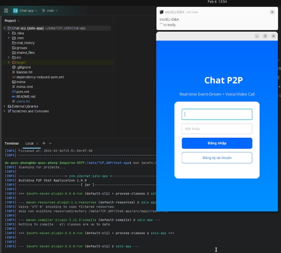 ỨNG DỤNG CHAT P2P - Real-time Event-Driven Communication với Voice/Video Call