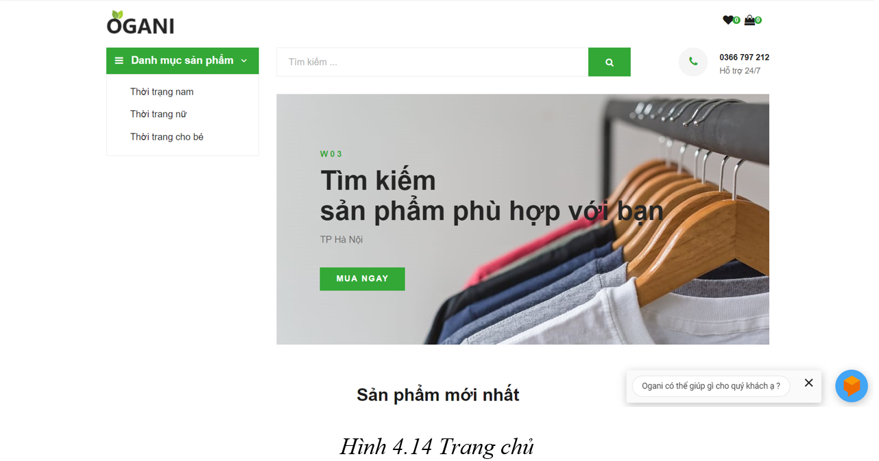 Website bán quần áo tích hợp chatbot AI và cổng thanh toán VNPay