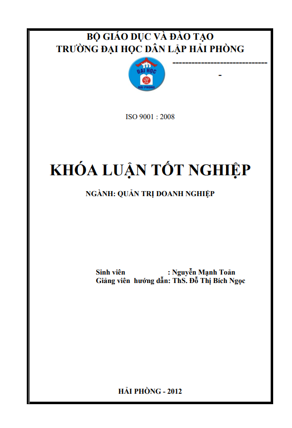 MỘT SỐ BIỆN PHÁP MỞ RỘNG THỊ TRƯỜNG TIÊU  THỤ SẢN PHẨM GỖ VÁN SỢI MDF CỦA CÔNG TY  TNHH MTV LÂM NGHIỆP HOÀNH BỒ QUẢNG NINH