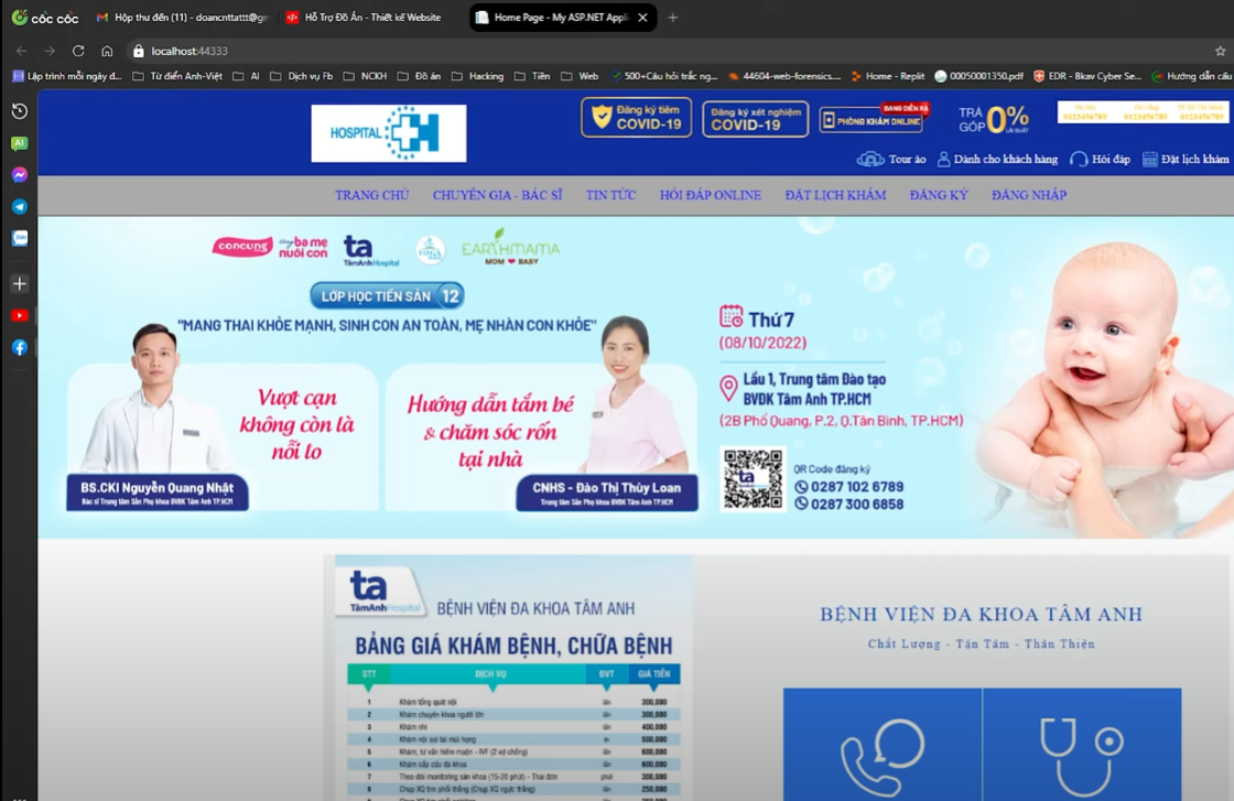 Full Source Code - Xây dựng website đặt lịch khám online Bác Sỹ